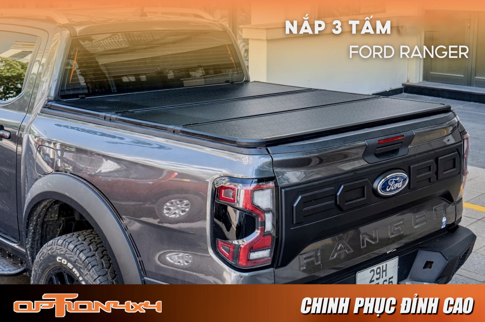  Nắp Thùng 3 Tấm Ford Ranger Alpha & Option 4x4