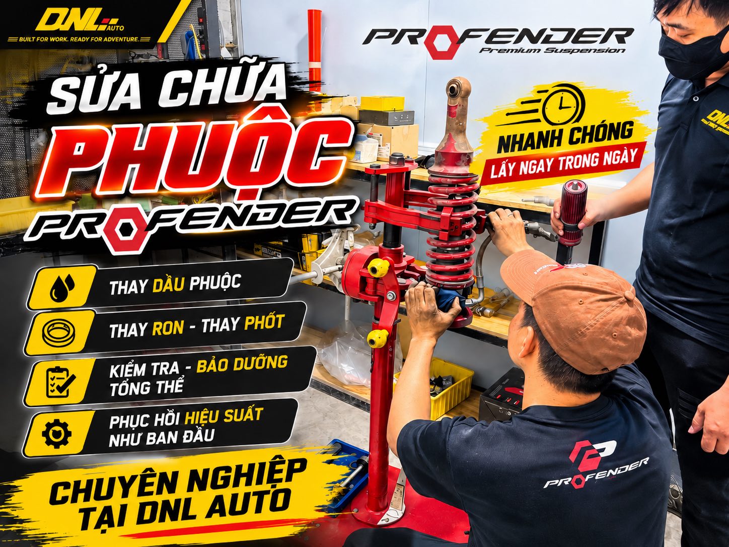 Sửa Chữa Phuộc Profender Cho Các Dòng Xe Bán Tải, Xe SUVs & Sedan