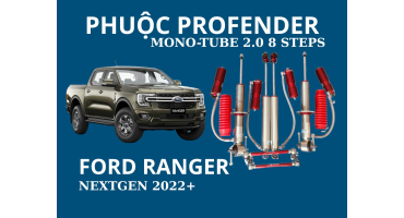 Phuộc Profender Mono-tube 2.0 – 8 chế độ chỉnh cho Ford Ranger NextGen 2022+