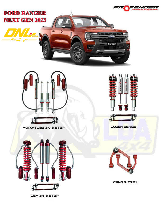 Phuộc Profender dành cho Ford Ranger Nextgen