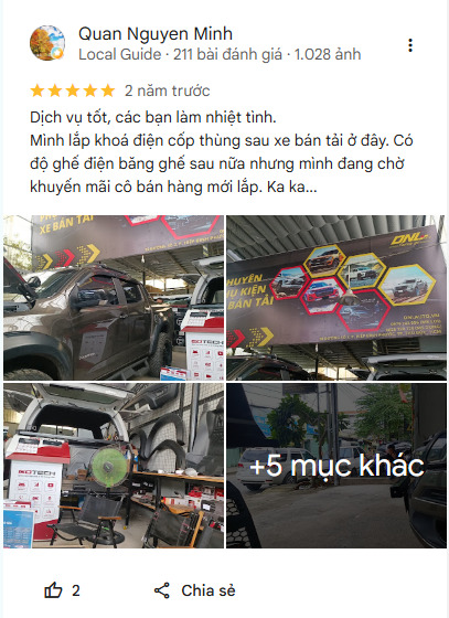 Khách hàng lắp nắp thùng Ford Ranger tại DNL Auto