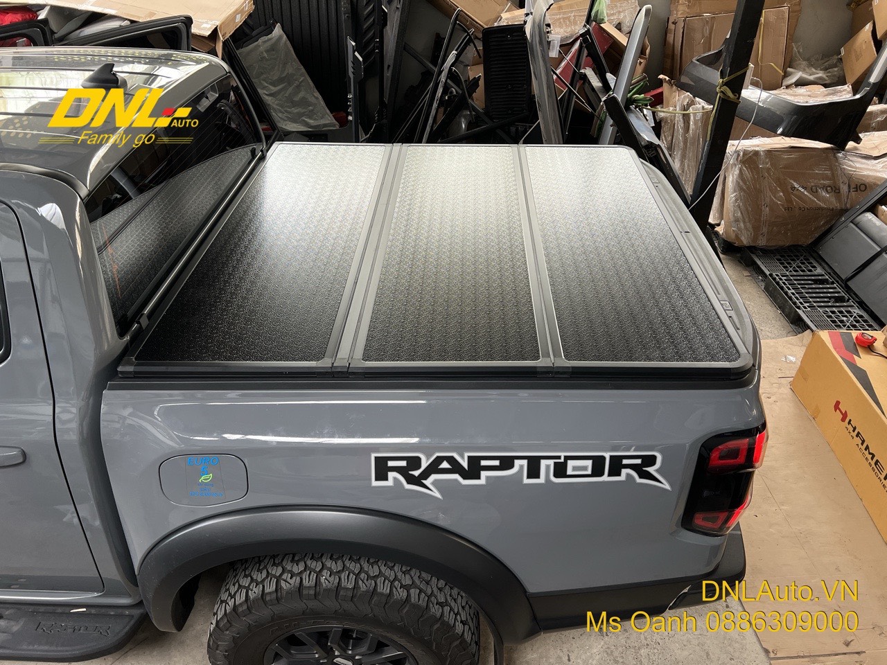 Nắp thùng 3 tấm RAPTOR mặt nhôm, thẩm mỹ 