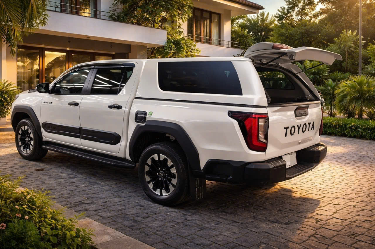 Nắp thùng cao xe bán tải không đèn lắp trên hilux