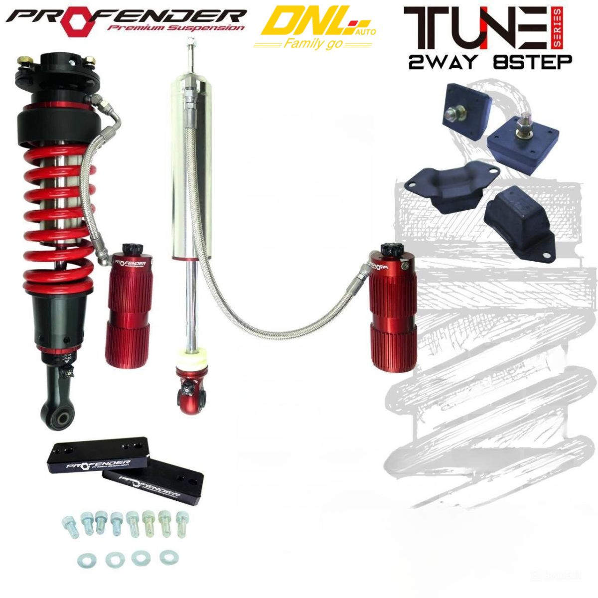 Bộ phuộc Profender TUNE 2.5 – 8 Step Mitsubishi Triton